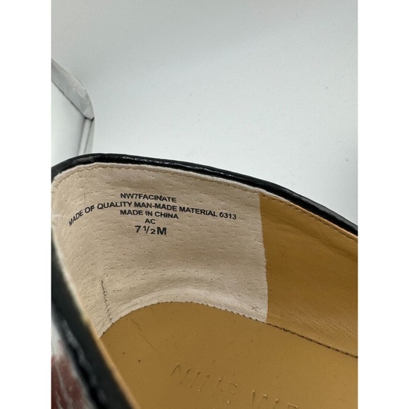 Nine West Fascinate Ballet Flats Size 7.5M Black Patent Leather Round Toe Shoes - Picture 10 of 11
